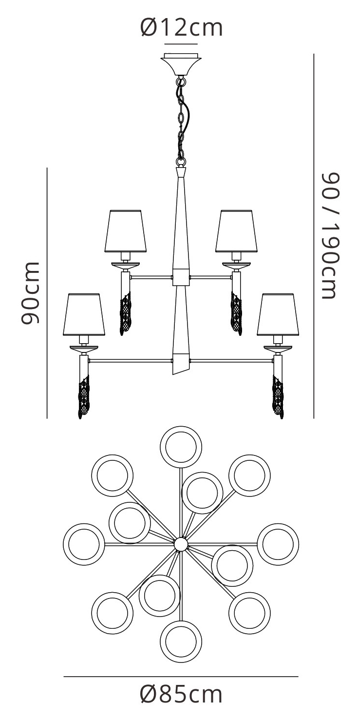 Tiffany Polished Chrome-Cream Crystal Ceiling Lights Mantra Tiered Crystal Fittings